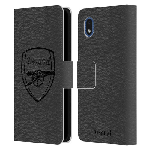 Arsenal FC Crest 2 Black Logo Leather Book Wallet Case Cover For Samsung Galaxy A01 Core (2020)