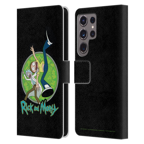 Rick And Morty Season 4 Graphics Character Art Leather Book Wallet Case Cover For Samsung Galaxy S24 Ultra 5G
