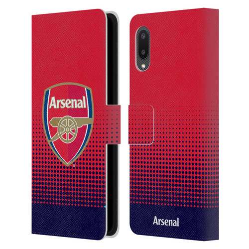 Arsenal FC Crest 2 Fade Leather Book Wallet Case Cover For Samsung Galaxy A02/M02 (2021)