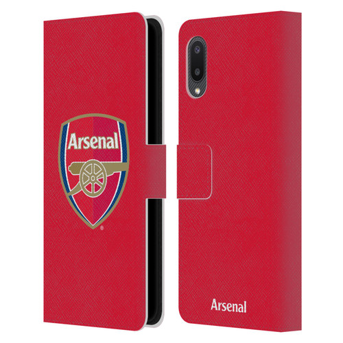 Arsenal FC Crest 2 Full Colour Red Leather Book Wallet Case Cover For Samsung Galaxy A02/M02 (2021)