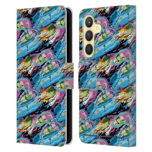 Rick And Morty Season 5 Graphics Warp Pattern Leather Book Wallet Case Cover For Samsung Galaxy S24 5G