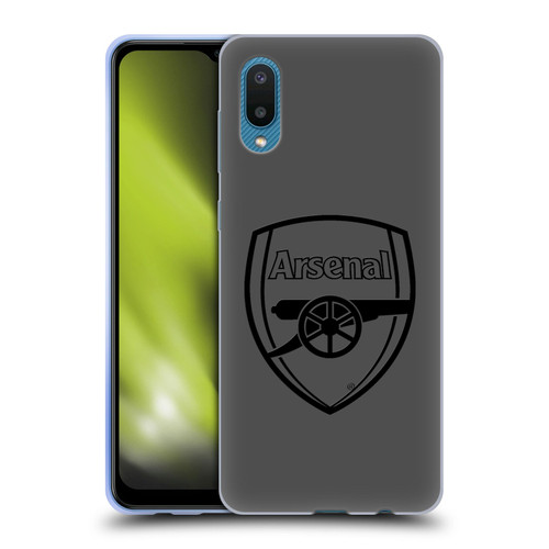 Arsenal FC Crest 2 Black Logo Soft Gel Case for Samsung Galaxy A02/M02 (2021)