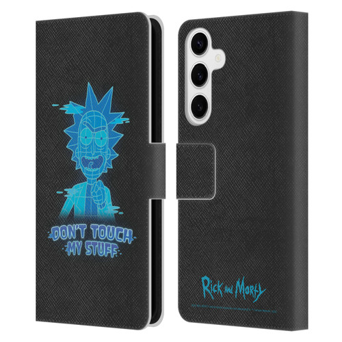 Rick And Morty Season 5 Graphics Don't Touch My Stuff Leather Book Wallet Case Cover For Samsung Galaxy S24+ 5G