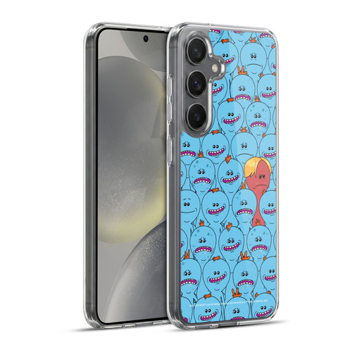 Rick And Morty Season 4 Graphics Mr. Meeseeks Pattern Soft Gel Case for Samsung Galaxy S24+ 5G & MagSafe