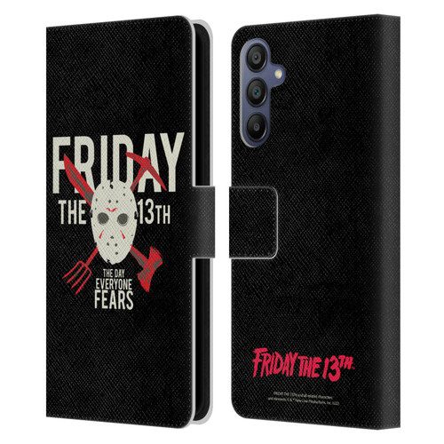 Friday the 13th 1980 Graphics The Day Everyone Fears Leather Book Wallet Case Cover For Samsung Galaxy A15