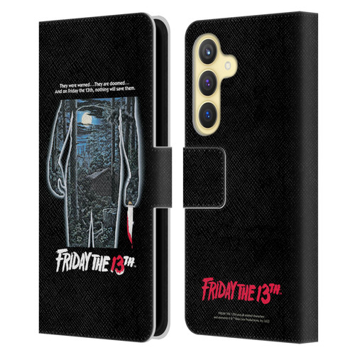 Friday the 13th 1980 Graphics Poster Leather Book Wallet Case Cover For Samsung Galaxy S24 5G