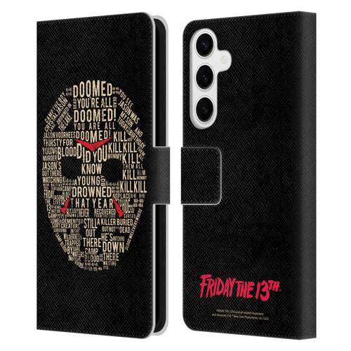 Friday the 13th 1980 Graphics Typography Leather Book Wallet Case Cover For Samsung Galaxy S24+ 5G