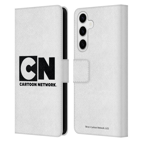 Cartoon Network Logo Plain Leather Book Wallet Case Cover For Samsung Galaxy S24+ 5G
