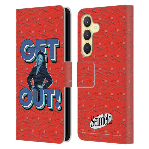 Seinfeld Graphics Get Out! Leather Book Wallet Case Cover For Samsung Galaxy S24 5G