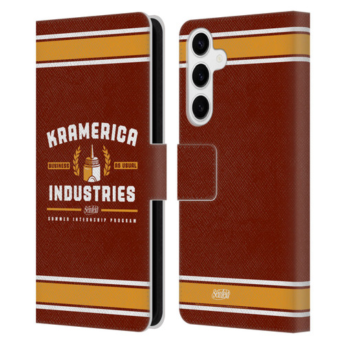 Seinfeld Graphics Kramerica Industries Leather Book Wallet Case Cover For Samsung Galaxy S24+ 5G