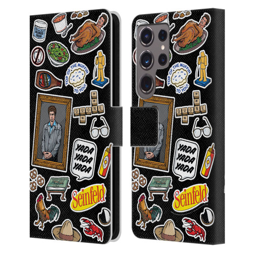 Seinfeld Graphics Sticker Collage Leather Book Wallet Case Cover For Samsung Galaxy S24 Ultra 5G