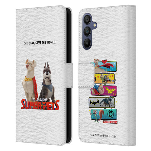 DC League Of Super Pets Graphics Characters 1 Leather Book Wallet Case Cover For Samsung Galaxy A15