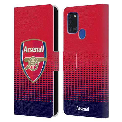 Arsenal FC Crest 2 Fade Leather Book Wallet Case Cover For Samsung Galaxy A21s (2020)