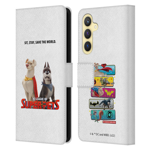 DC League Of Super Pets Graphics Characters 1 Leather Book Wallet Case Cover For Samsung Galaxy S23 FE 5G