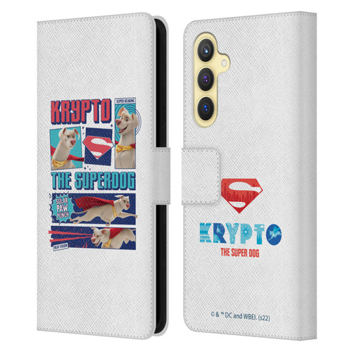 DC League Of Super Pets Graphics Krypto The Superdog Leather Book Wallet Case Cover For Samsung Galaxy S23 FE 5G