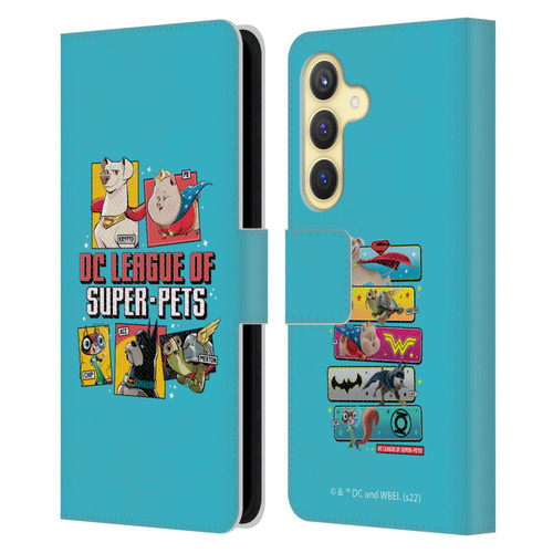 DC League Of Super Pets Graphics Characters 2 Leather Book Wallet Case Cover For Samsung Galaxy S24 5G