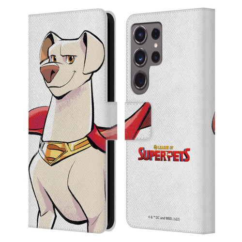 DC League Of Super Pets Graphics Krypto Leather Book Wallet Case Cover For Samsung Galaxy S24 Ultra 5G