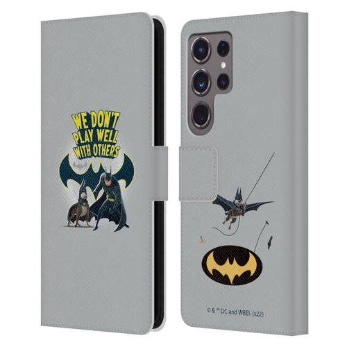 DC League Of Super Pets Graphics We Don't Play Well With Others Leather Book Wallet Case Cover For Samsung Galaxy S24 Ultra 5G