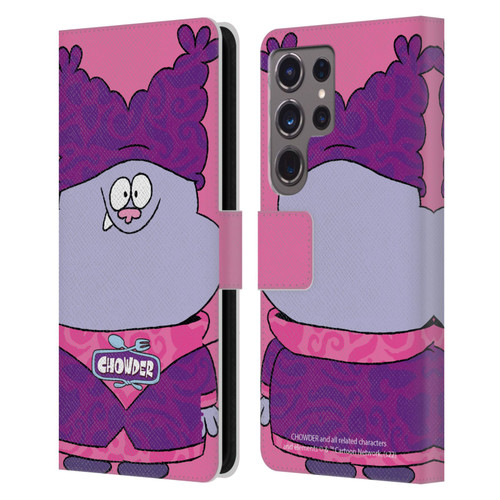 Chowder: Animated Series Graphics Full Face Leather Book Wallet Case Cover For Samsung Galaxy S24 Ultra 5G