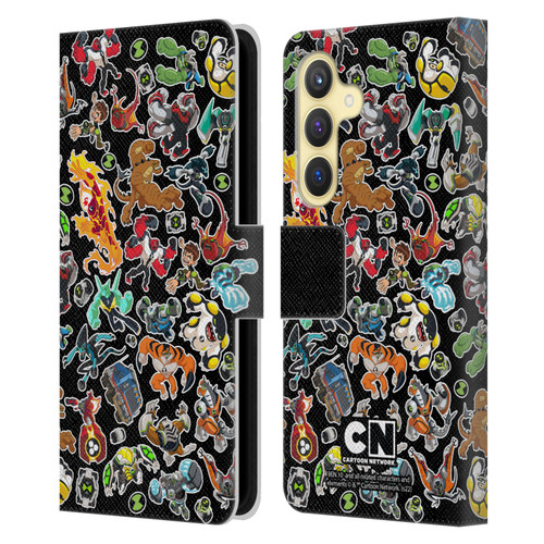 Ben 10: Animated Series Graphics Alien Pattern Leather Book Wallet Case Cover For Samsung Galaxy S24 5G