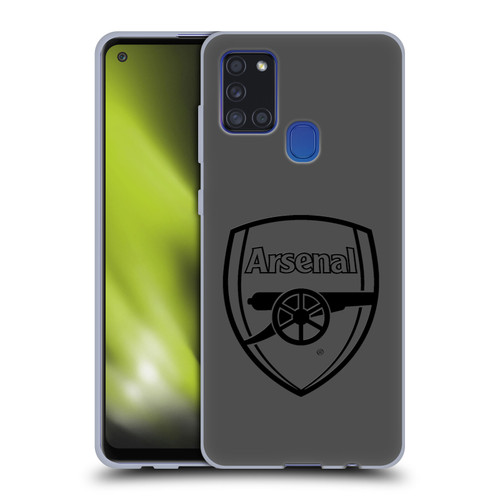 Arsenal FC Crest 2 Black Logo Soft Gel Case for Samsung Galaxy A21s (2020)