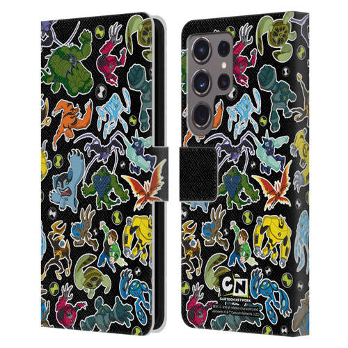 Ben 10: Ultimate Alien Graphics Alien Pattern Leather Book Wallet Case Cover For Samsung Galaxy S24 Ultra 5G