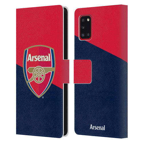 Arsenal FC Crest 2 Red & Blue Logo Leather Book Wallet Case Cover For Samsung Galaxy A31 (2020)