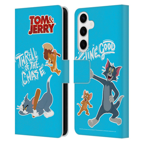 Tom And Jerry Movie (2021) Graphics Characters 2 Leather Book Wallet Case Cover For Samsung Galaxy S24+ 5G