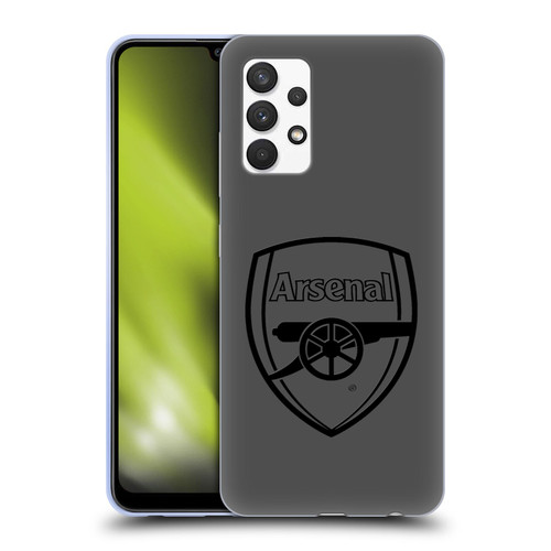Arsenal FC Crest 2 Black Logo Soft Gel Case for Samsung Galaxy A32 (2021)