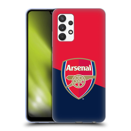 Arsenal FC Crest 2 Red & Blue Logo Soft Gel Case for Samsung Galaxy A32 (2021)