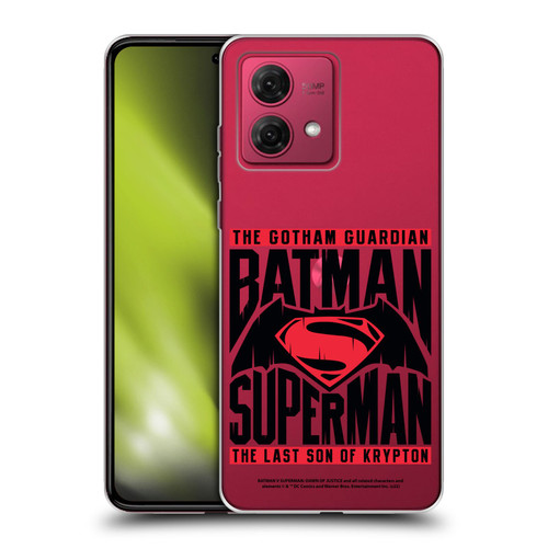 Batman V Superman: Dawn of Justice Graphics Typography Soft Gel Case for Motorola Moto G84 5G