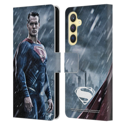 Batman V Superman: Dawn of Justice Graphics Superman Leather Book Wallet Case Cover For Samsung Galaxy S23 FE 5G