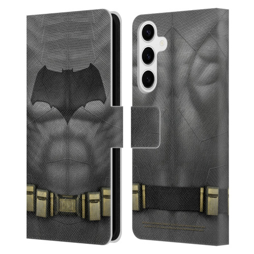 Batman V Superman: Dawn of Justice Graphics Batman Costume Leather Book Wallet Case Cover For Samsung Galaxy S24+ 5G