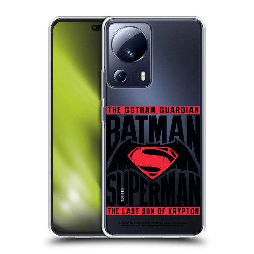 Batman V Superman: Dawn of Justice Graphics Typography Soft Gel Case for Xiaomi 13 Lite 5G