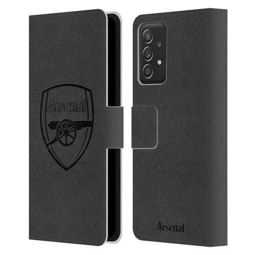 Arsenal FC Crest 2 Black Logo Leather Book Wallet Case Cover For Samsung Galaxy A53 5G (2022)
