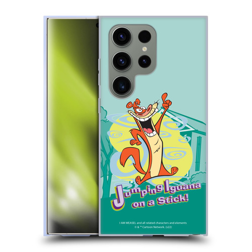 I Am Weasel. Graphics Jumping Iguana On A Stick Soft Gel Case for Samsung Galaxy S24 Ultra 5G