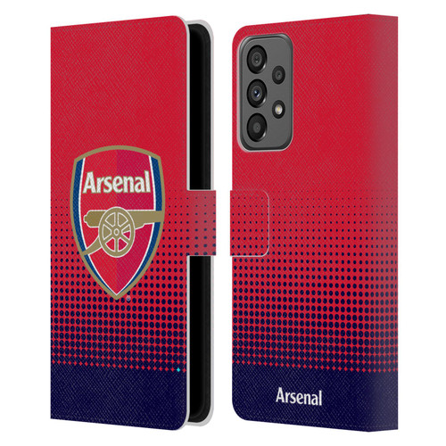 Arsenal FC Crest 2 Fade Leather Book Wallet Case Cover For Samsung Galaxy A73 5G (2022)