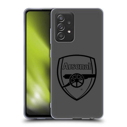Arsenal FC Crest 2 Black Logo Soft Gel Case for Samsung Galaxy A52 / A52s / 5G (2021)