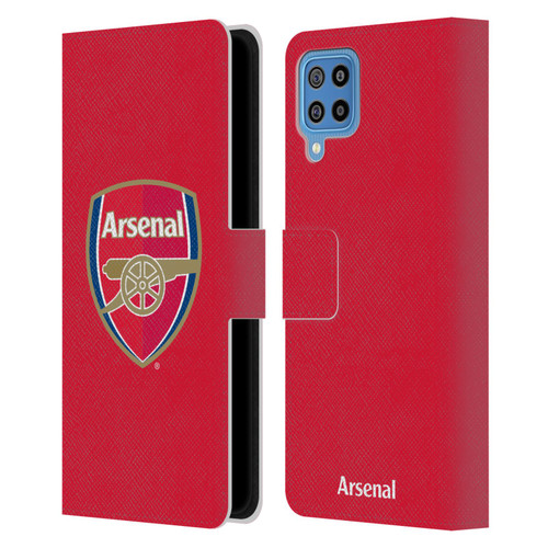 Arsenal FC Crest 2 Full Colour Red Leather Book Wallet Case Cover For Samsung Galaxy F22 (2021)