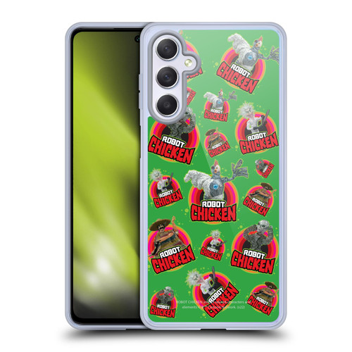 Robot Chicken Graphics Icons Soft Gel Case for Samsung Galaxy M54 5G