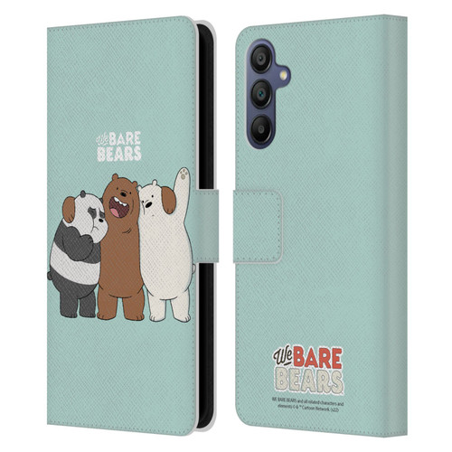 We Bare Bears Character Art Group 1 Leather Book Wallet Case Cover For Samsung Galaxy A15