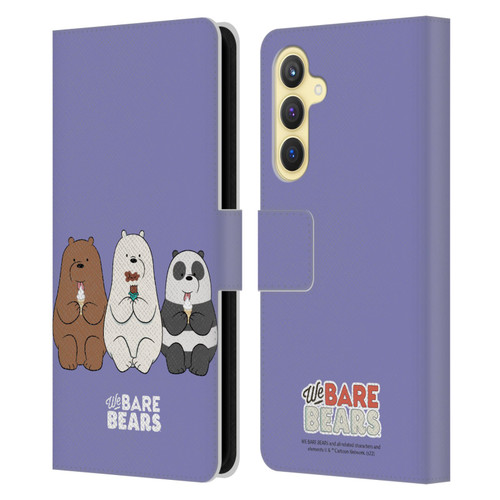 We Bare Bears Character Art Group 2 Leather Book Wallet Case Cover For Samsung Galaxy S23 FE 5G