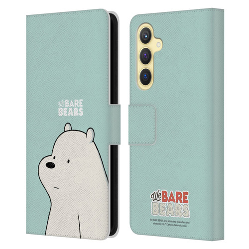 We Bare Bears Character Art Ice Bear Leather Book Wallet Case Cover For Samsung Galaxy S23 FE 5G