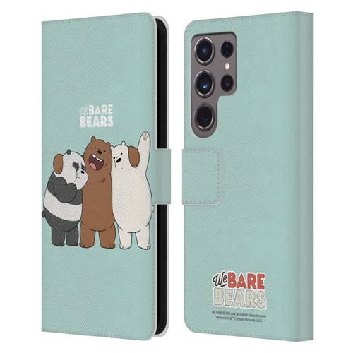 We Bare Bears Character Art Group 1 Leather Book Wallet Case Cover For Samsung Galaxy S24 Ultra 5G
