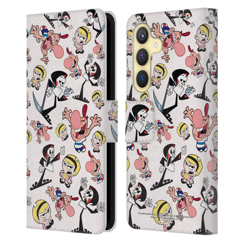 The Grim Adventures of Billy & Mandy Graphics Icons Leather Book Wallet Case Cover For Samsung Galaxy S24 5G