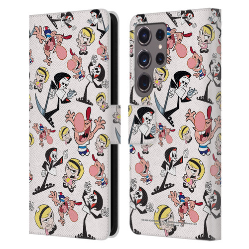 The Grim Adventures of Billy & Mandy Graphics Icons Leather Book Wallet Case Cover For Samsung Galaxy S24 Ultra 5G