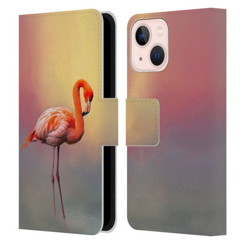 Simone Gatterwe Assorted Designs American Flamingo Leather Book Wallet Case Cover For Apple iPhone 13 Mini
