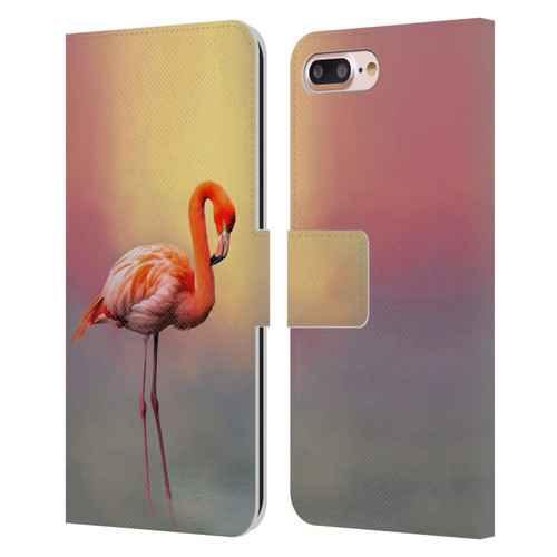Simone Gatterwe Assorted Designs American Flamingo Leather Book Wallet Case Cover For Apple iPhone 7 Plus / iPhone 8 Plus