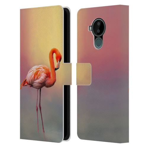 Simone Gatterwe Assorted Designs American Flamingo Leather Book Wallet Case Cover For Nokia C30