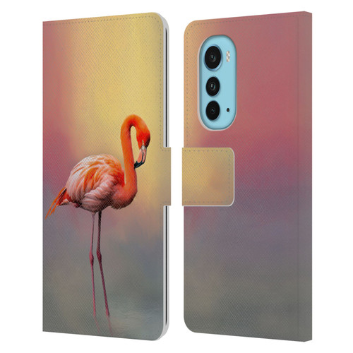 Simone Gatterwe Assorted Designs American Flamingo Leather Book Wallet Case Cover For Motorola Edge (2022)